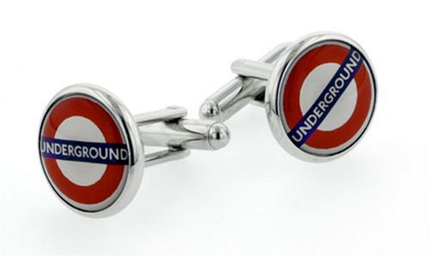 JJ Weston silver plated London Underground cufflinks with presentation box. Made in the U.S.A